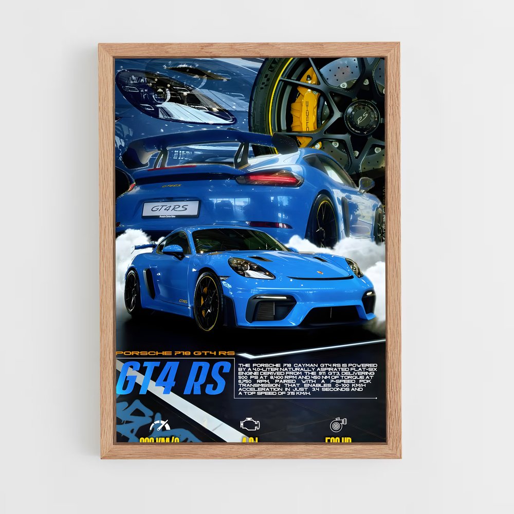 Poster GTR Livery Cayman – affiche Porsche (vue 4)